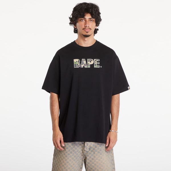 A BATHING APE Majica A BATHING APE Rhinestone Logo Relaxed Fit Short Sleeve Tee Black L