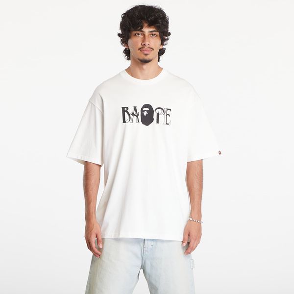 A BATHING APE Majica A BATHING APE Screen Print Logo Relaxed Fit Short Sleeve Tee Ivory XXL