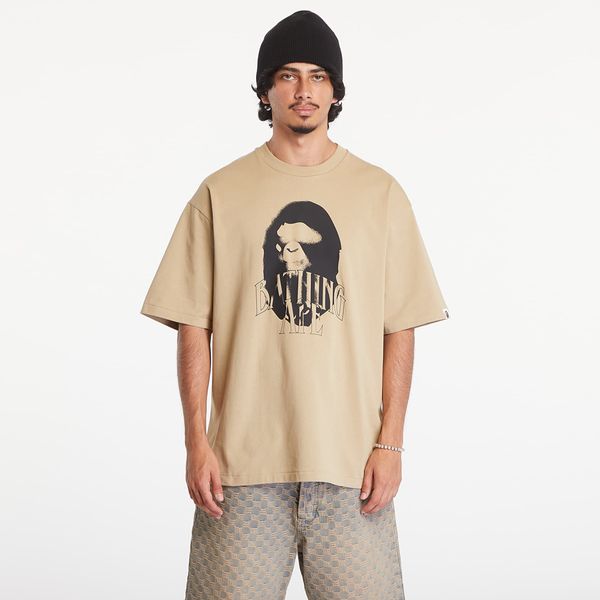 A BATHING APE Majica A BATHING APE Spray Print Logo Relaxed Fit Short Sleeve Tee Beige XL