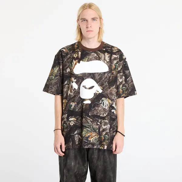 A BATHING APE Majica A BATHING APE Tree Edge Camo Ape Face Relaxed Fit Tee UNISEX Brown XL
