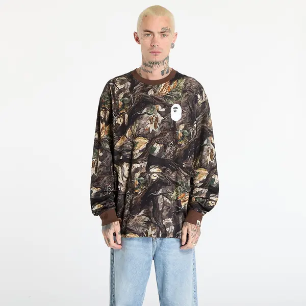 A BATHING APE Majica A BATHING APE Tree Edge Camo Relaxed Fit Ls Tee UNISEX Brown M