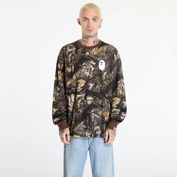 A BATHING APE Majica A BATHING APE Tree Edge Camo Relaxed Fit Ls Tee UNISEX Brown XL