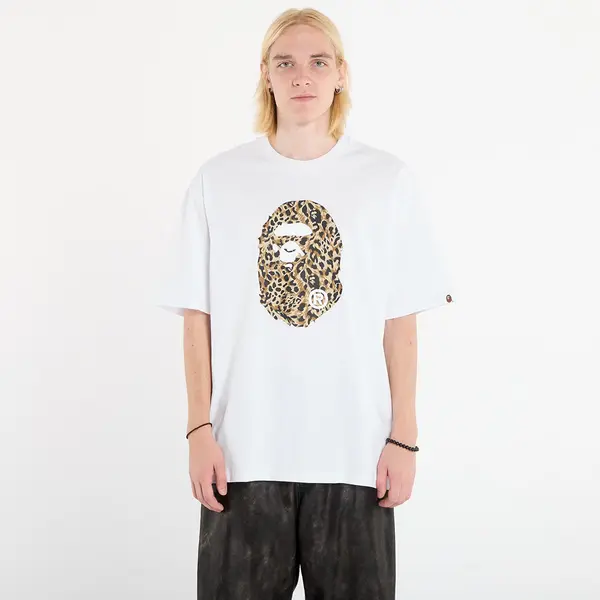A BATHING APE Majica A BATHING APE Wild Leopard Pattern Ape Head Relaxed Fit Tee White XL