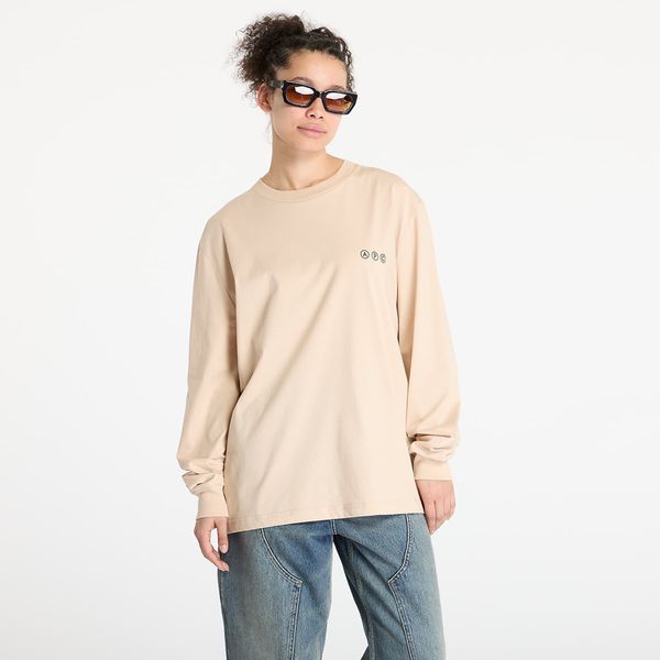 A.P.C. Majica A.P.C. Long Sleeve Adresse T-Shirt UNISEX Beige L