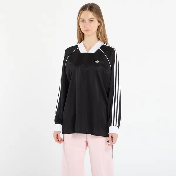 adidas Originals Majica adidas 3-Stripes Jacquard Long Sleeve Long-Sleeve Top Black M