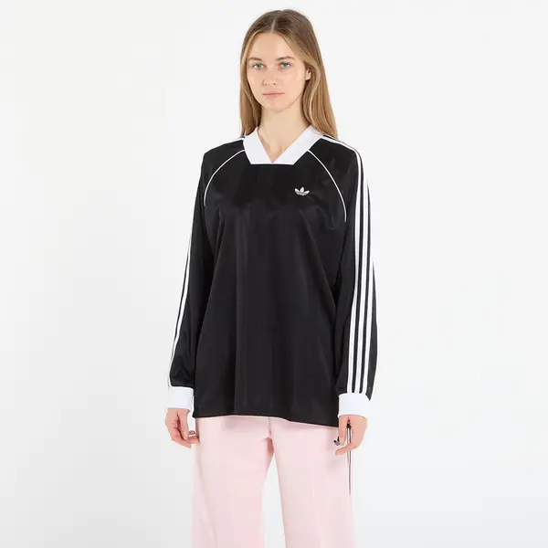 adidas Originals Majica adidas 3-Stripes Jacquard Long Sleeve Long-Sleeve Top Black S