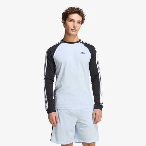 adidas Originals Majica adidas 3-Stripes Long-Sleeve Top Long-Sleeve Top Crystal Sky XXL
