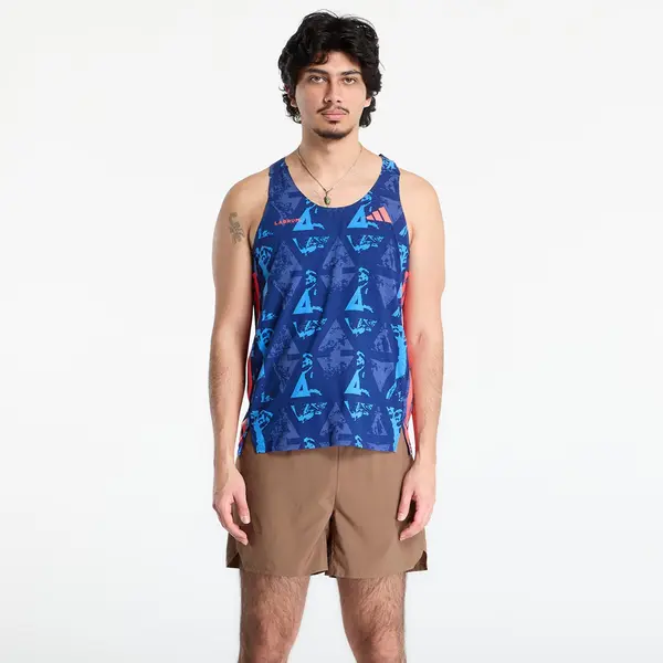 adidas Performance Majica adidas Adizero Labrum Tank Top Dark Blue/ Lucid Red XL
