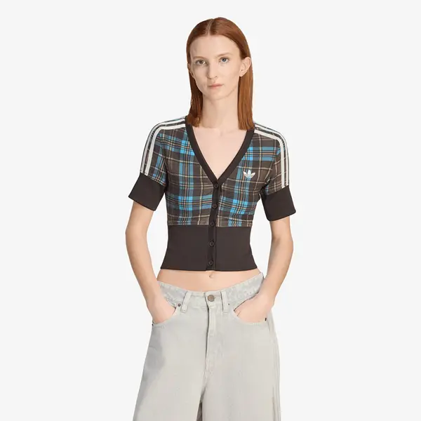 adidas Originals Majica adidas Checked V-Neck Shirt With Buttons Multicolor S