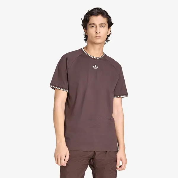 adidas Originals Majica adidas Chest Stripes Engineered Collar T-Shirt Aurora Coffee M