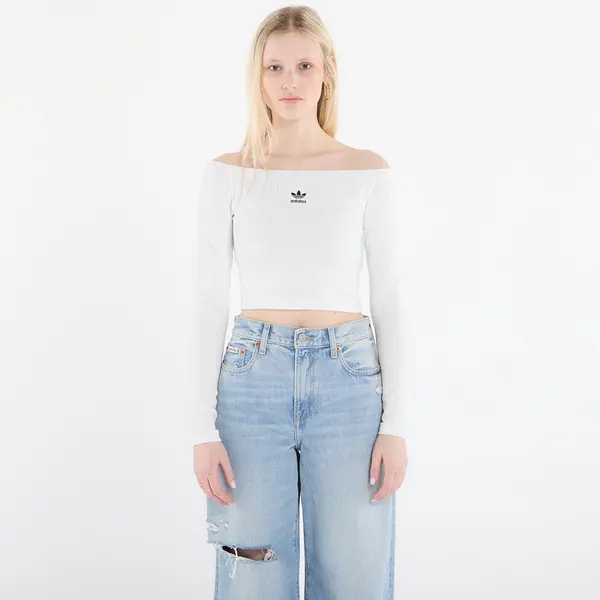 adidas Originals Majica adidas Essentials Rib Off Shoulder Long-Sleeve Top T-Shirt White XL