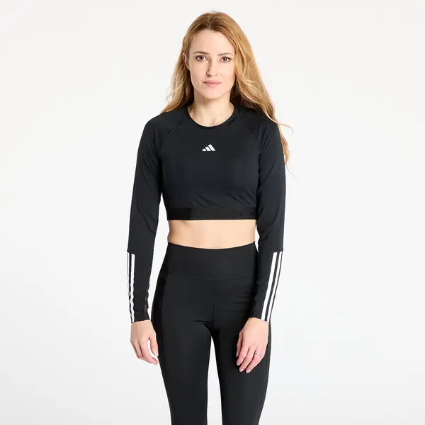 adidas Performance Majica adidas Hyperglam Training Cropped Long Sleeve Long-Sleeve Top Black/ White M