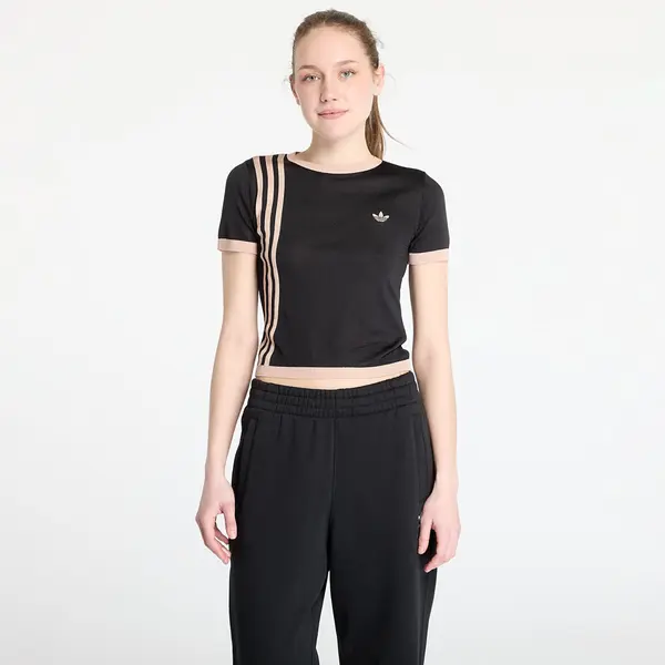 adidas Originals Majica adidas Knitted 3 Stripe Short Tee Black S