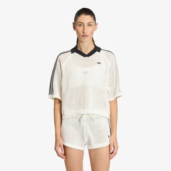 adidas Originals Majica adidas Knitted Crochet Polo Off White M