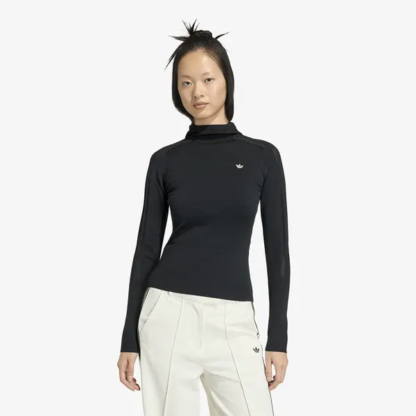 adidas Originals Majica adidas Knitted Hooded Long Sleeve Black XS