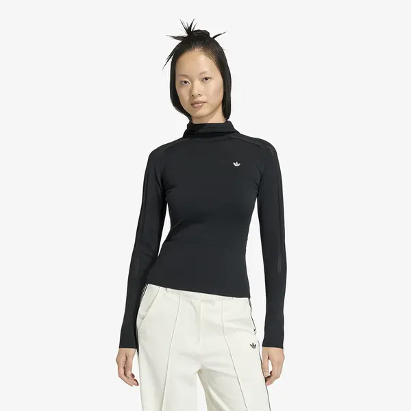 adidas Originals Majica adidas Knitted Hooded Long Sleeve Black XS