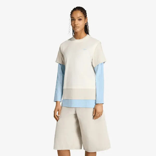 adidas Originals Majica adidas Loose Layered Long Sleeve T-Shirt Off White M