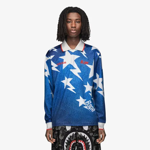 adidas Originals Majica adidas Lsl Star Jersey Bape Medium Blue Denim XS
