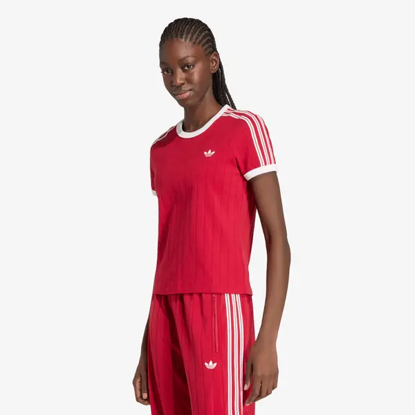 adidas Originals Majica adidas Pinstripe Short Sleeve Slim Tee Team Victory Red/ White/ Team Victory Red XS