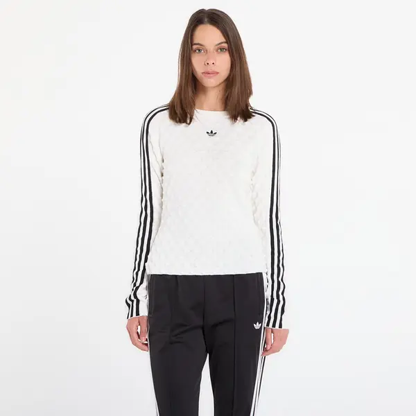 adidas Originals Majica adidas Slim Solid Spike Knit Sweatshirt White XL