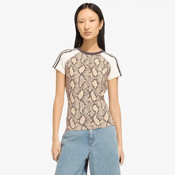 adidas Originals Majica adidas Snake Print Cali Tee Linen/ Magic Beige S