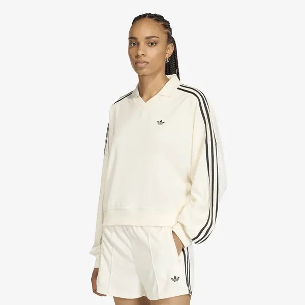 adidas Originals Majica adidas Terry Towel V Neck Long Sleeves Polo Shirt Off White L