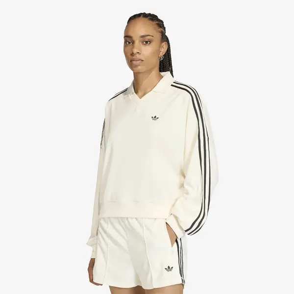 adidas Originals Majica adidas Terry Towel V Neck Long Sleeves Polo Shirt Off White XL