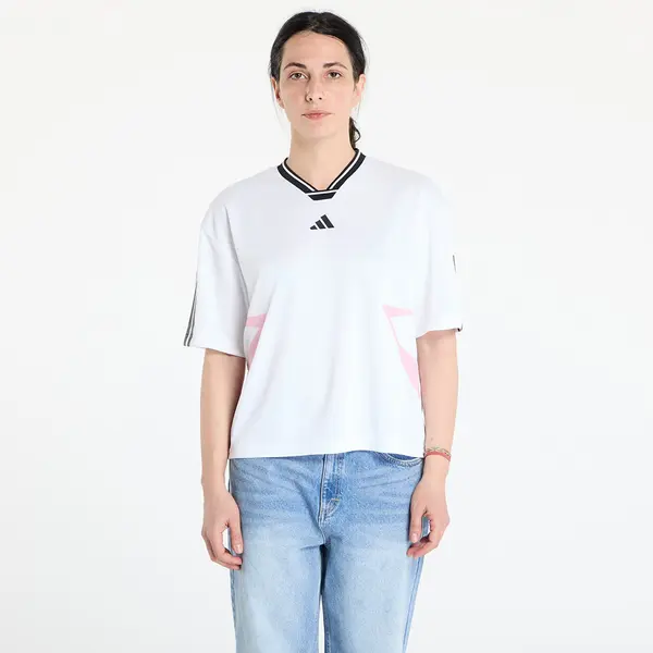 adidas Performance Majica adidas Tiro Cut 3 Stripes Color Block Boyfriend T-Shirt White/ Black/ True Pink M