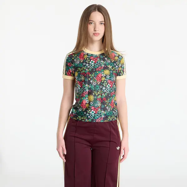 adidas Originals Majica adidas X Liberty London 3 Stripes T-Shirt Black/ Bold Green/ Collegiate Green- Eqt Yellow M