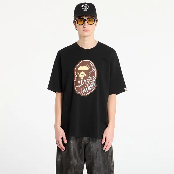A BATHING APE Majica BAPE® x FOOTSHOP - Scribble Ape Tee Black L