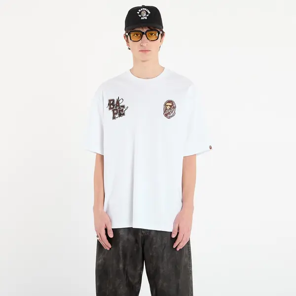 A BATHING APE Majica BAPE® x FOOTSHOP - Scribble Logo Tee White S