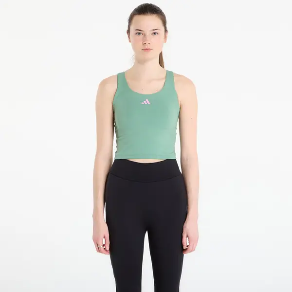 adidas Performance Majica bez rukava adidas 3 Stripes Studio All Me Light Support Tank Top Preloved Green XS