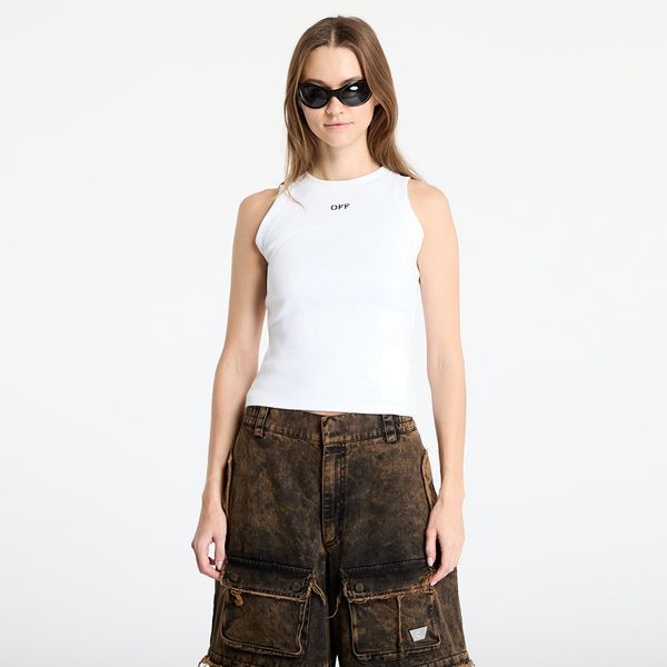 Off-White Majica bez rukava Off-White Off Stamp Rib Round Tank Top White/ Black L