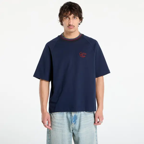 Calvin Klein Majica Calvin Klein Jeans Ss 16S Jersey Tipped Tee Blue M