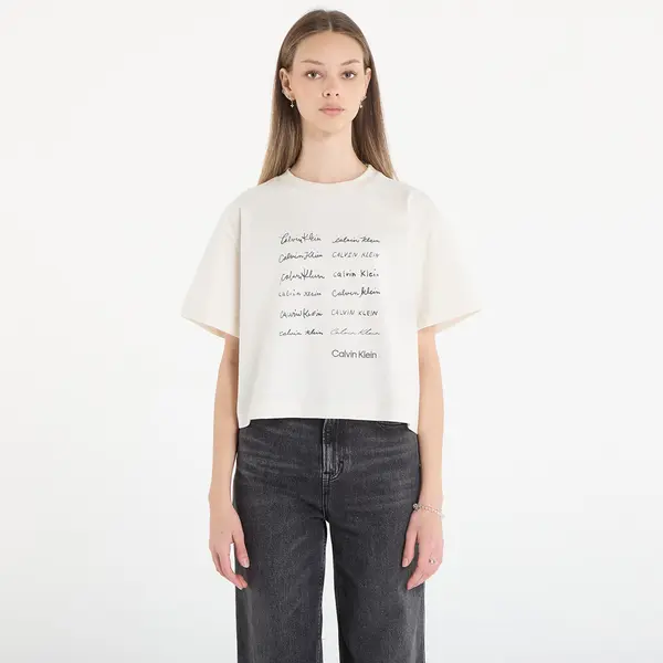 Calvin Klein Majica Calvin Klein Jeans Ss Cropped Boxy Grap Tee White M