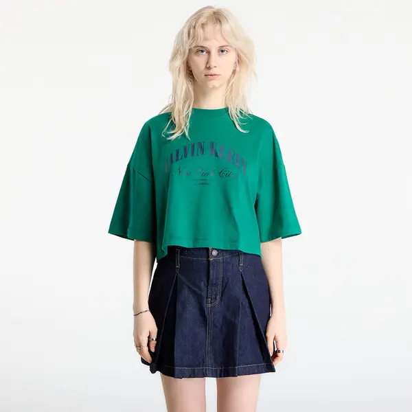 Calvin Klein Majica Calvin Klein Jeans Ss Cropped Boxy Heri Tee Green M