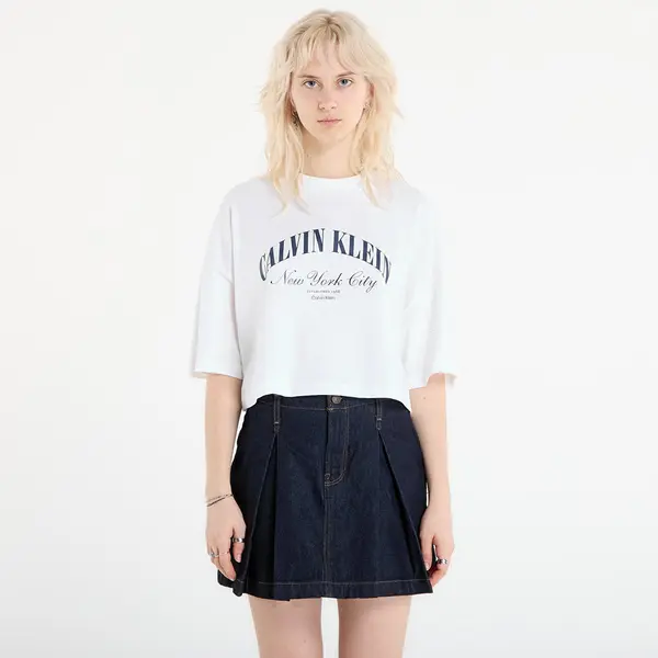 Calvin Klein Majica Calvin Klein Jeans Ss Cropped Boxy Heri Tee White S