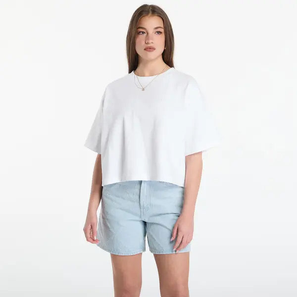 Calvin Klein Majica Calvin Klein Jeans Ss Cropped Boxy Satin Floral Tee Bright White L