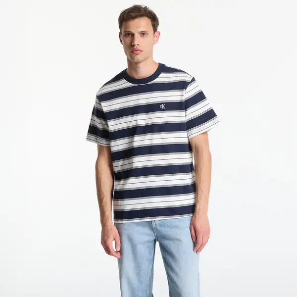 Calvin Klein Majica Calvin Klein Jeans Ss Easy 20S Jersey Stripe Crewneck Tee Dark Sapphire L