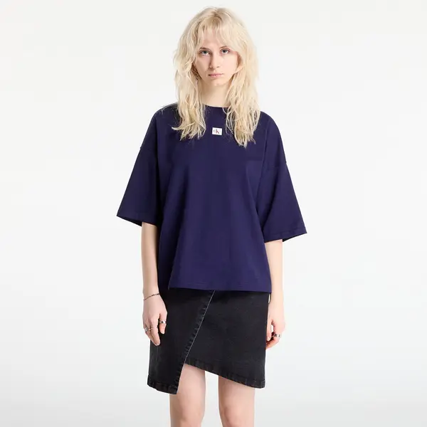 Calvin Klein Majica Calvin Klein Jeans Ss Woven Label Overs Tee Purple S