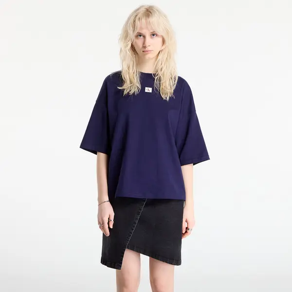 Calvin Klein Majica Calvin Klein Jeans Ss Woven Label Overs Tee Purple XS