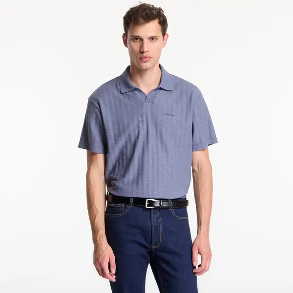 Calvin Klein Majica Calvin Klein Ss Easy Vertical Stripe Textured Polo Blue Nomad XL