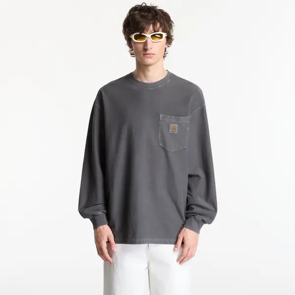 Carhartt WIP Majica Carhartt WIP L/S Loose Pocket T-Shirt Black Garment Dyed XXL