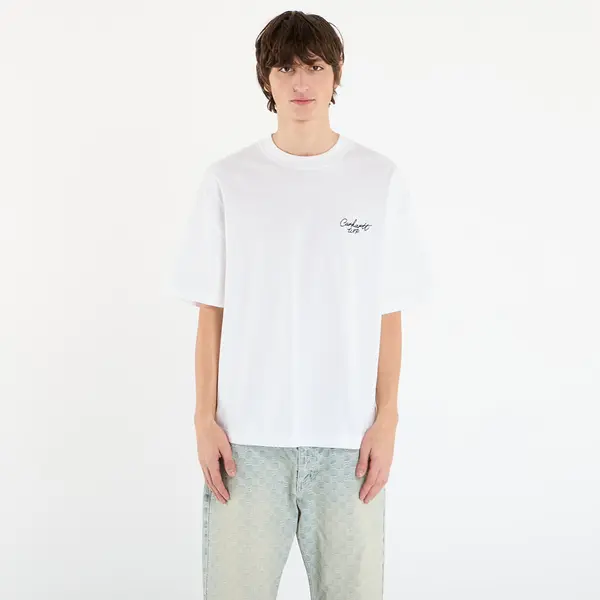 Carhartt WIP Majica Carhartt WIP S/S Signature Script T-Shirt White/ Black S