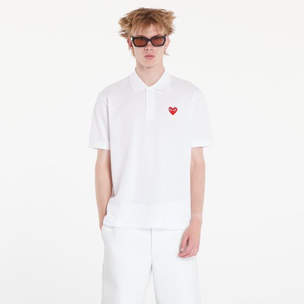 Comme des Garçons PLAY Majica Comme des Garçons PLAY Emblem Knit Short Sleeve Tee UNISEX White XS
