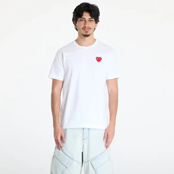 Comme des Garçons PLAY Majica Comme des Garçons PLAY Emblem x Rhinestone T-Shirt UNISEX White/ Red XXL