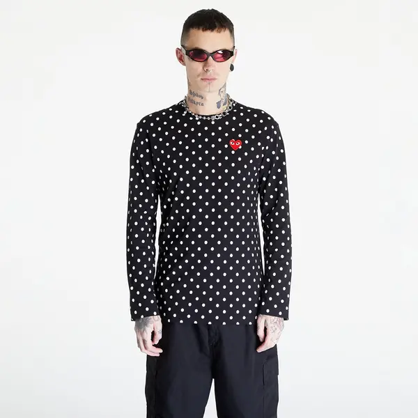 Comme des Garçons PLAY Majica Comme des Garçons PLAY Heart Logo Long Sleeve Tee UNISEX Black XL