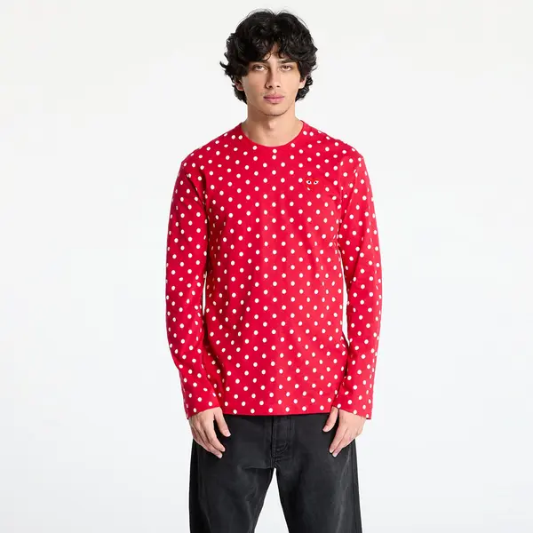 Comme des Garçons PLAY Majica Comme des Garçons PLAY Heart Logo Long Sleeve Tee UNISEX Red XXS