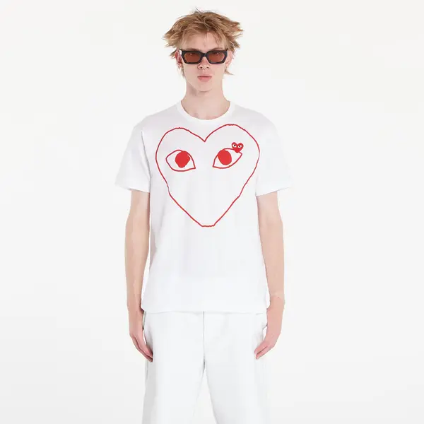 Comme des Garçons PLAY Majica Comme des Garçons PLAY Heart Logo Short Sleeve Tee UNISEX White XS