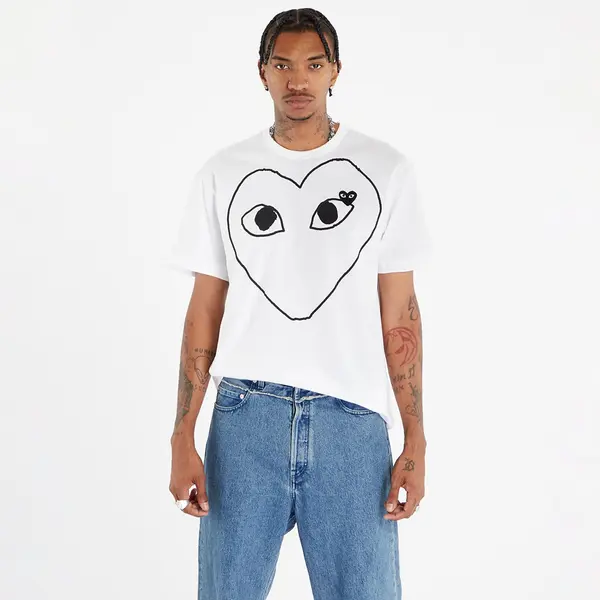 Comme des Garçons PLAY Majica Comme des Garçons PLAY Heart Logo Short Sleeve Tee UNISEX White XXS